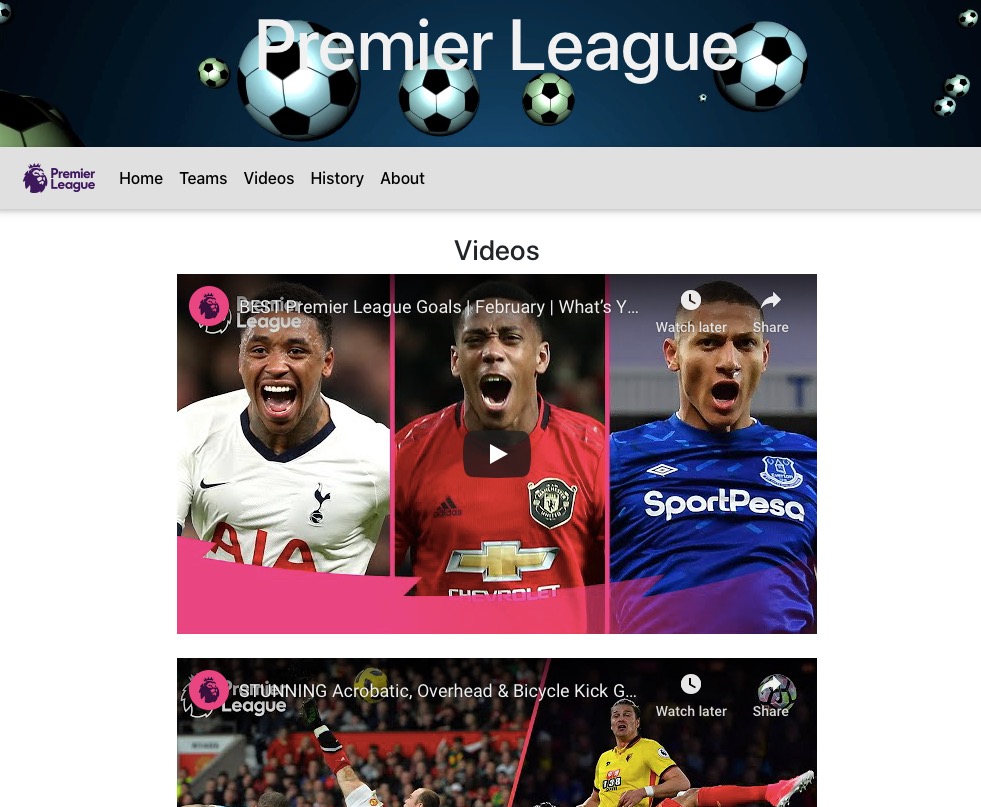 Premier League React