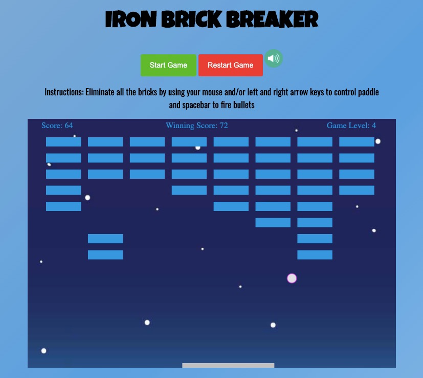 Iron Brick Breaker Game